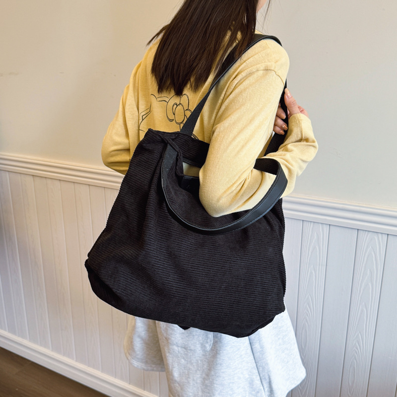 Korean style handbag, casual commuting single-shoulder bag, women's large bag, Instagram new fashionable women's crossbody canvas tote bag Specification drawing