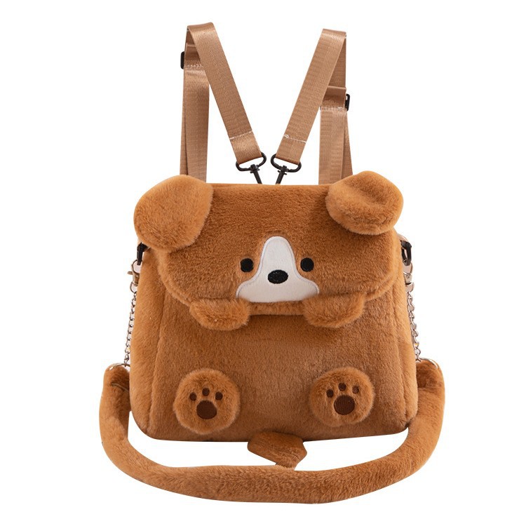 Japanese-style soft and cute flip-top water lazy versatile multi-functional backpack, girlish commuting large-capacity crossbody backpack for travel Item Picture