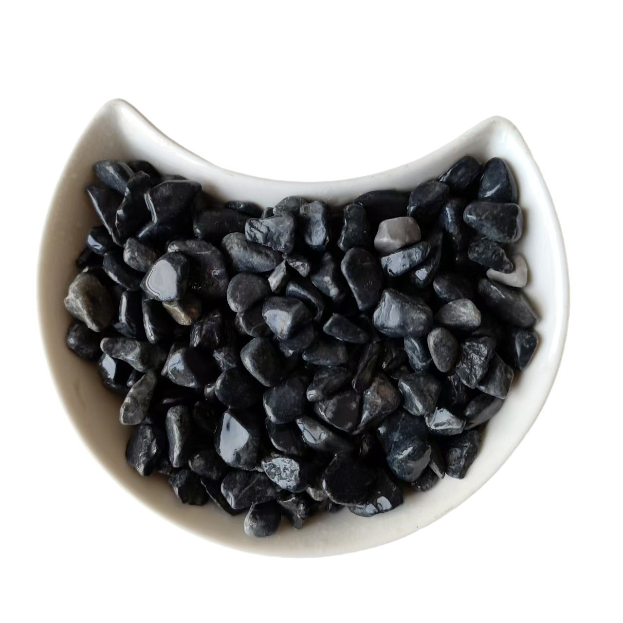 Factory direct black gravel courtyard dry landscape, black gravel wall adhesive terrazzo black gravel Item Picture