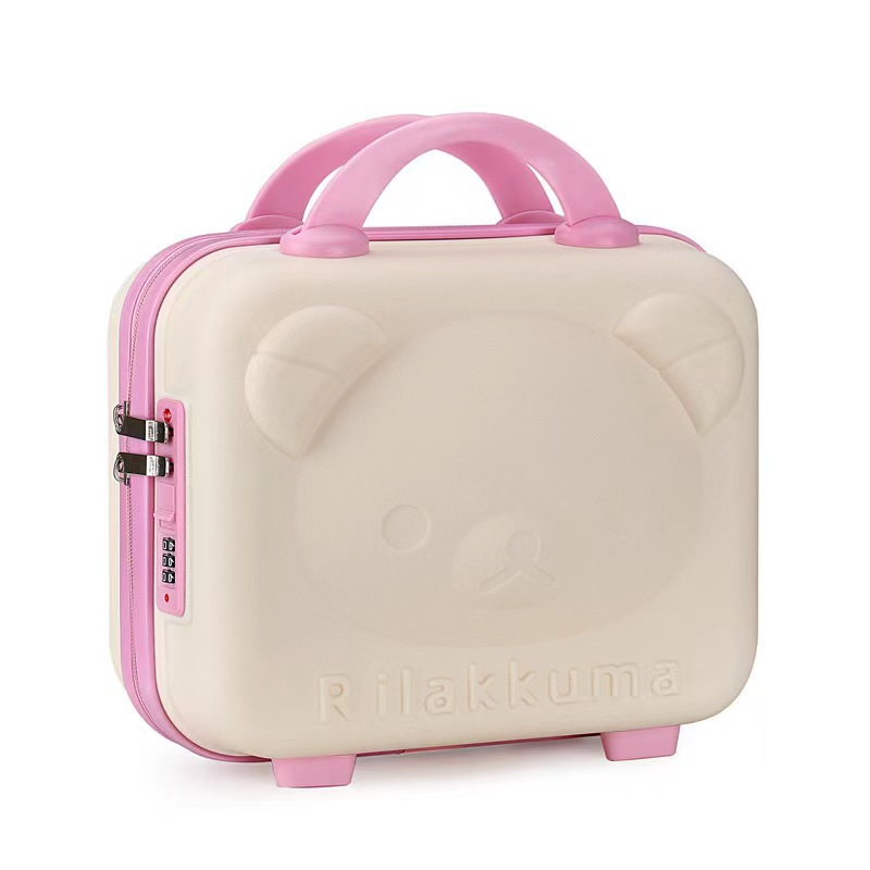 14-inch souvenir makeup box, mini carry-on suitcase, 3D cartoon bear storage box, lightweight password travel box details Picture