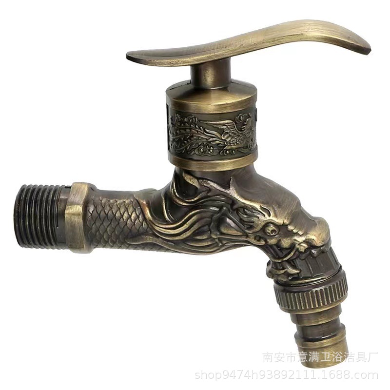 Antique-style European-style washing machine faucet, wall-mounted retro single-cooling faucet, mop sink, zinc alloy faucet for export Specification drawing