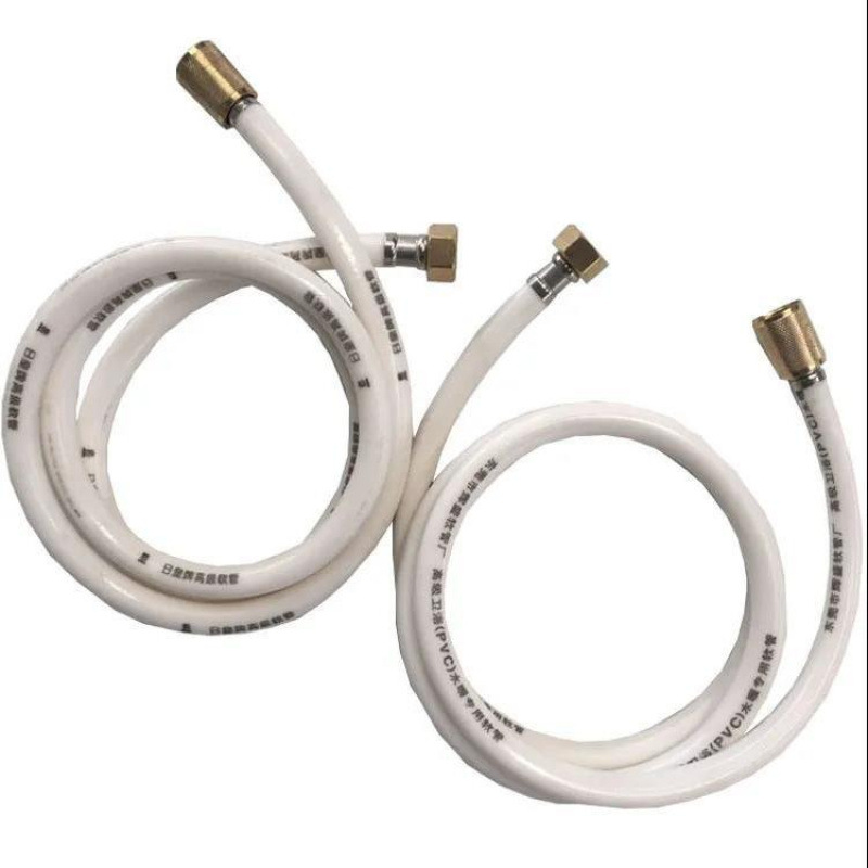 Household bathroom water heater 4-inch outlet pipe for bathing and showering, white PVC shower hose 1.2 meters, 1.5 meters, 2 meters Specification drawing