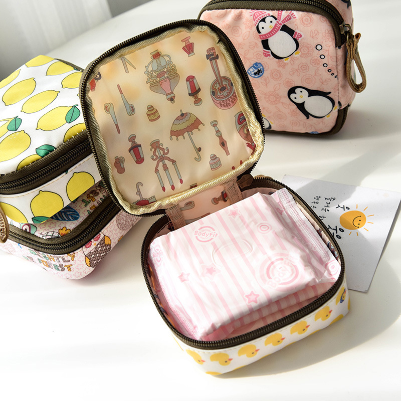 Japanese-style portable makeup bags, handbags, cute lipstick storage bags, sanitary napkins, zipper small bags wholesale Specification drawing