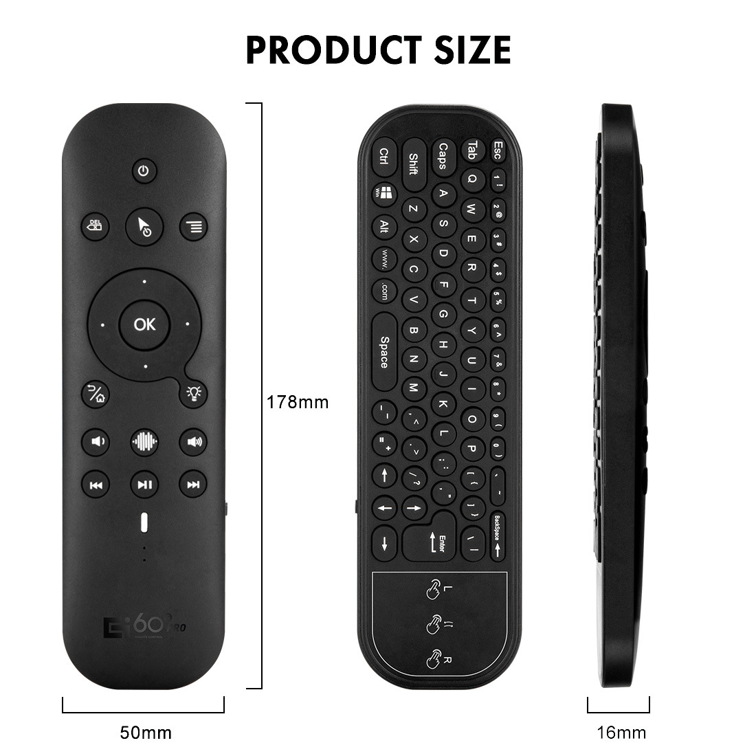 G60S PROBT Bluetooth 2.4G dual-mode intelligent voice flying mouse Backlit Double-sided mini keyboard Wireless Remote control Application Scenario