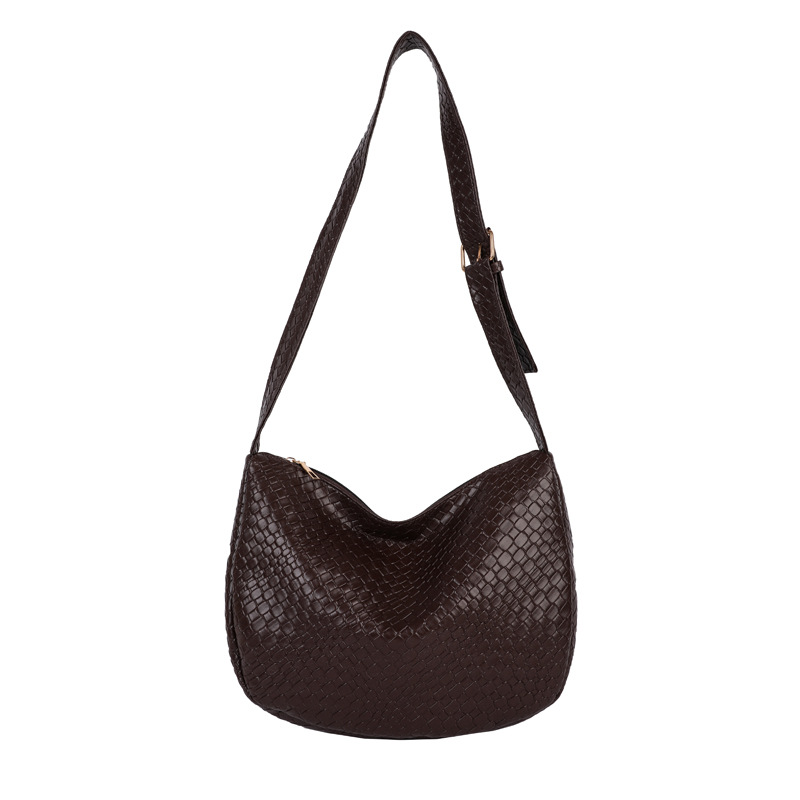 Textured woven pattern bag for women, 2025 new Korean style, fashionable and versatile, single-shoulder crossbody bag, commuting dumpling bag Item Picture