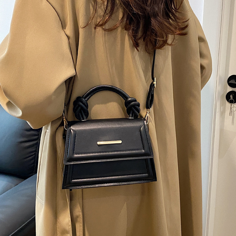 New simple crossbody bag for women's handbags, solid color, fresh and stylish texture, commuting single-shoulder small square bag Specification drawing