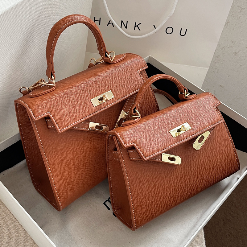Cross-border bags, new high-end handbag, simple single-shoulder bag for women, fashionable and versatile, crossbody Kelly bag full figure