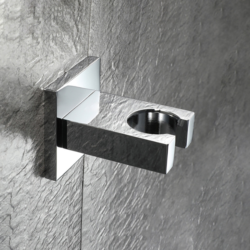 HIDEEP showerhead base without water inlet, chrome-plated black and gold copper square handheld showerhead bracket fixing seat details Picture