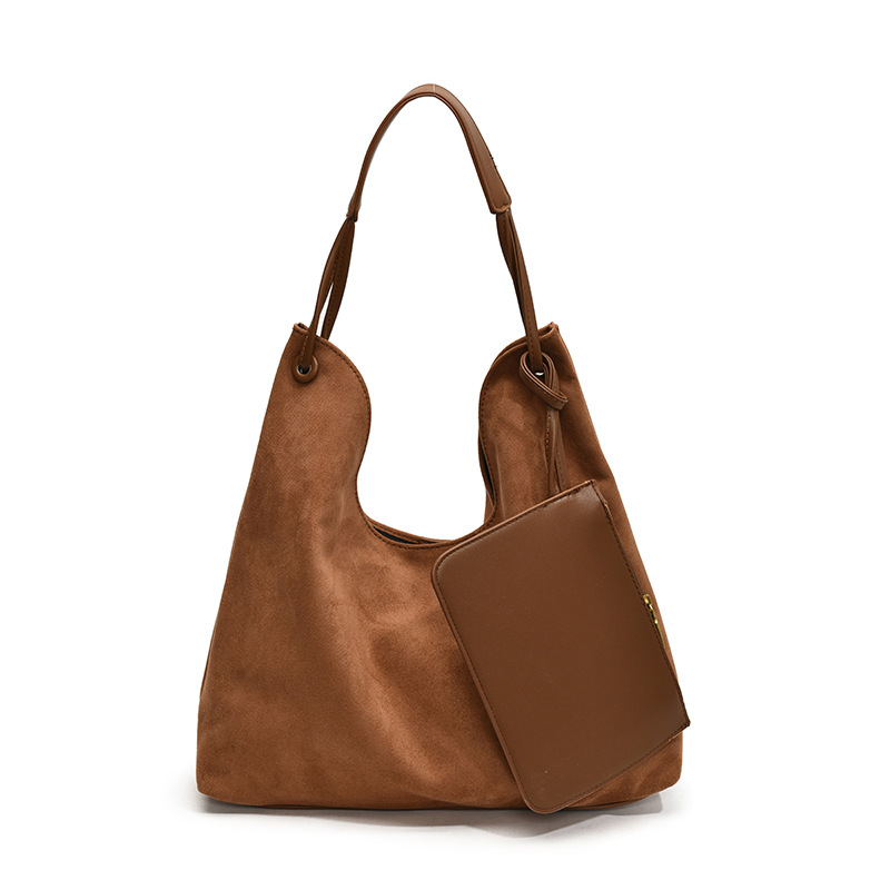 The new 2024 women's commuter large bag with a high-end feel, Maillard single-shoulder bag, large capacity, trendy and versatile tote bag Item Picture