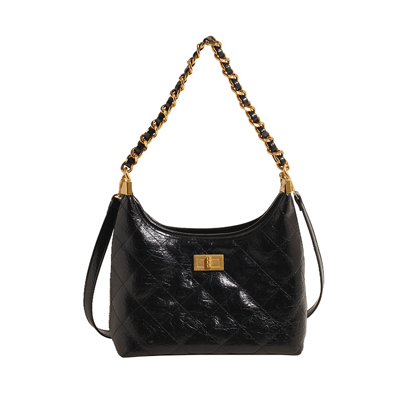 Xiaoxiangfeng diamond-shaped chain underarm bag Women's 2024 new style trendy single-shoulder crossbody bag Versatile wandering bag Item Picture