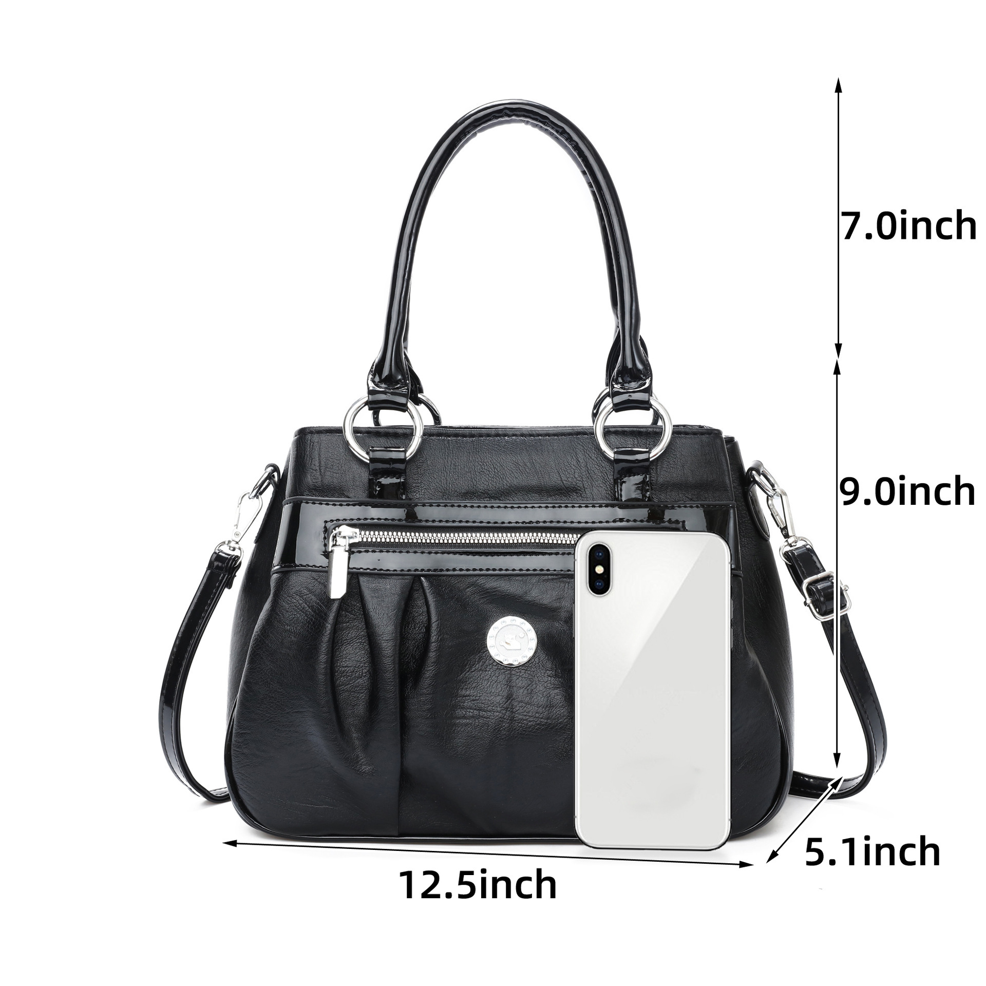 Cross-border consignment soft bags, single-shoulder bags, large-capacity women's bags, new trendy multi-layered handbags, casual and trendy mom bags Specification drawing