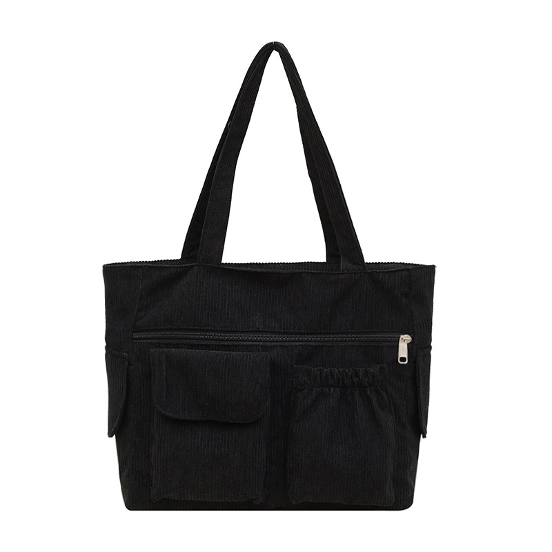 Single-shoulder women's bag, Japanese-style simple large-capacity fabric bag, handbag, large-capacity class bag, versatile student crossbody bag Item Picture