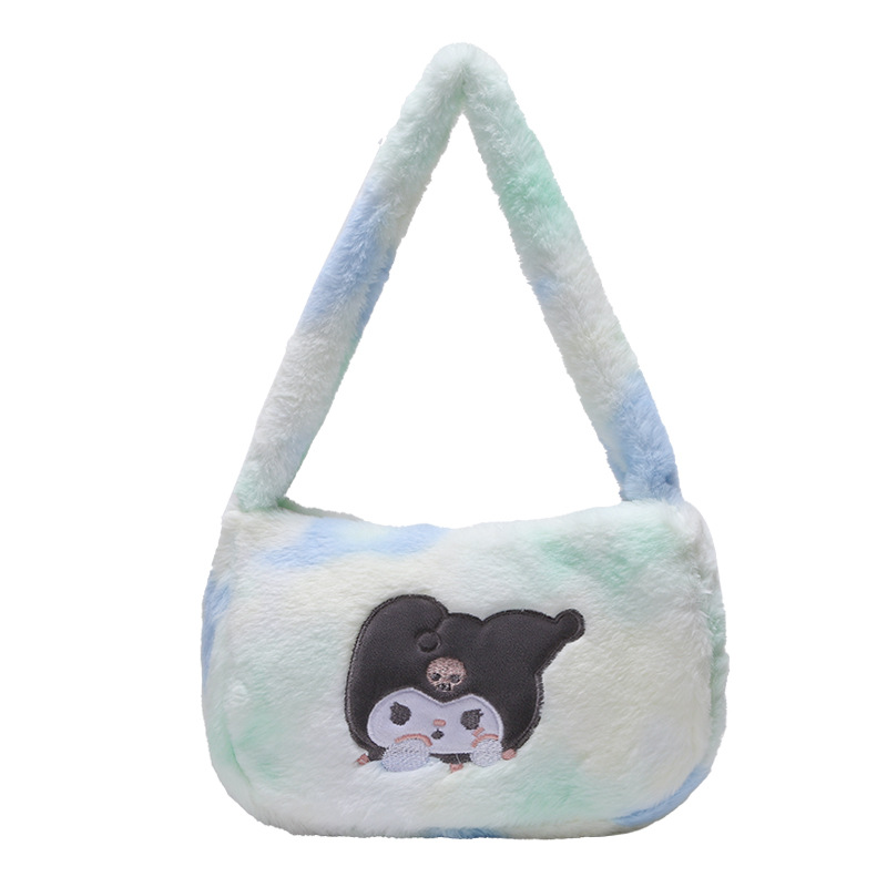The 2023 autumn new cartoon plush single-shoulder bag, embroidered crossbody small bag, trendy and cute girls' hand-held small square bag Item Picture