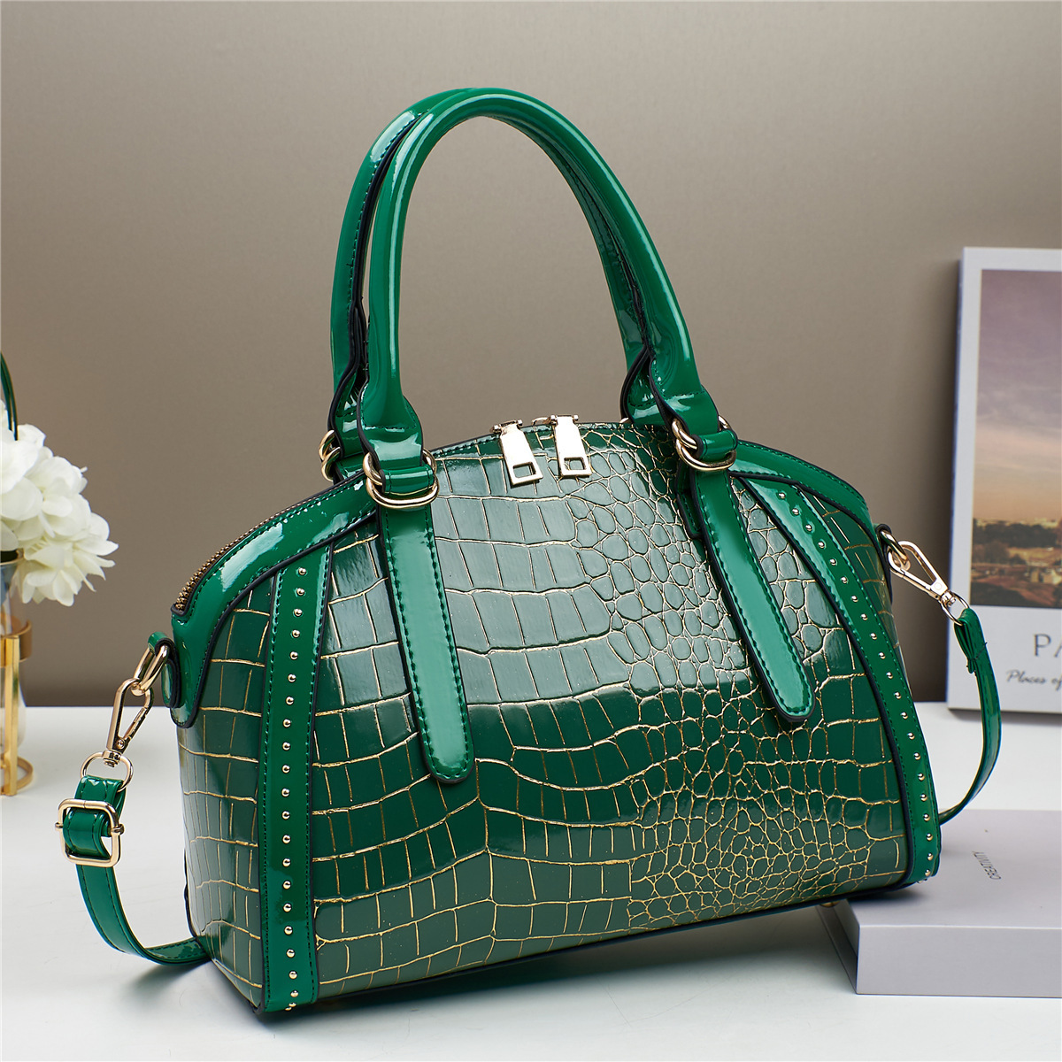 Cross-border trendy foreign trade women's bag 2024 New style fashionable shell bag, versatile, simple and casual single-shoulder crossbody handbag full figure