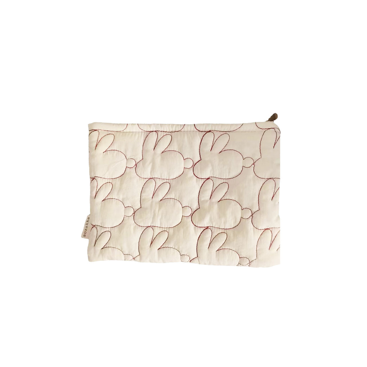 32113 Cute clutch, lightweight quilted rabbit zipper makeup bag, girl's storage lipstick bag Specification drawing