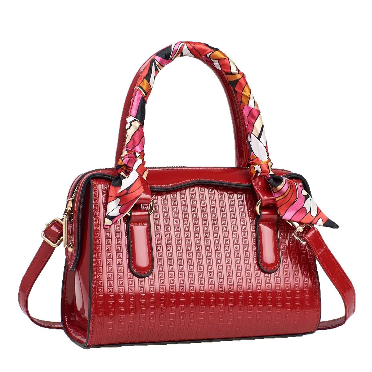 This is a new style of fashionable embossed hand-held bag for women in foreign trade in 2025, a large-capacity bag for middle-aged mothers, and a single-shoulder crossbody bag Item Picture