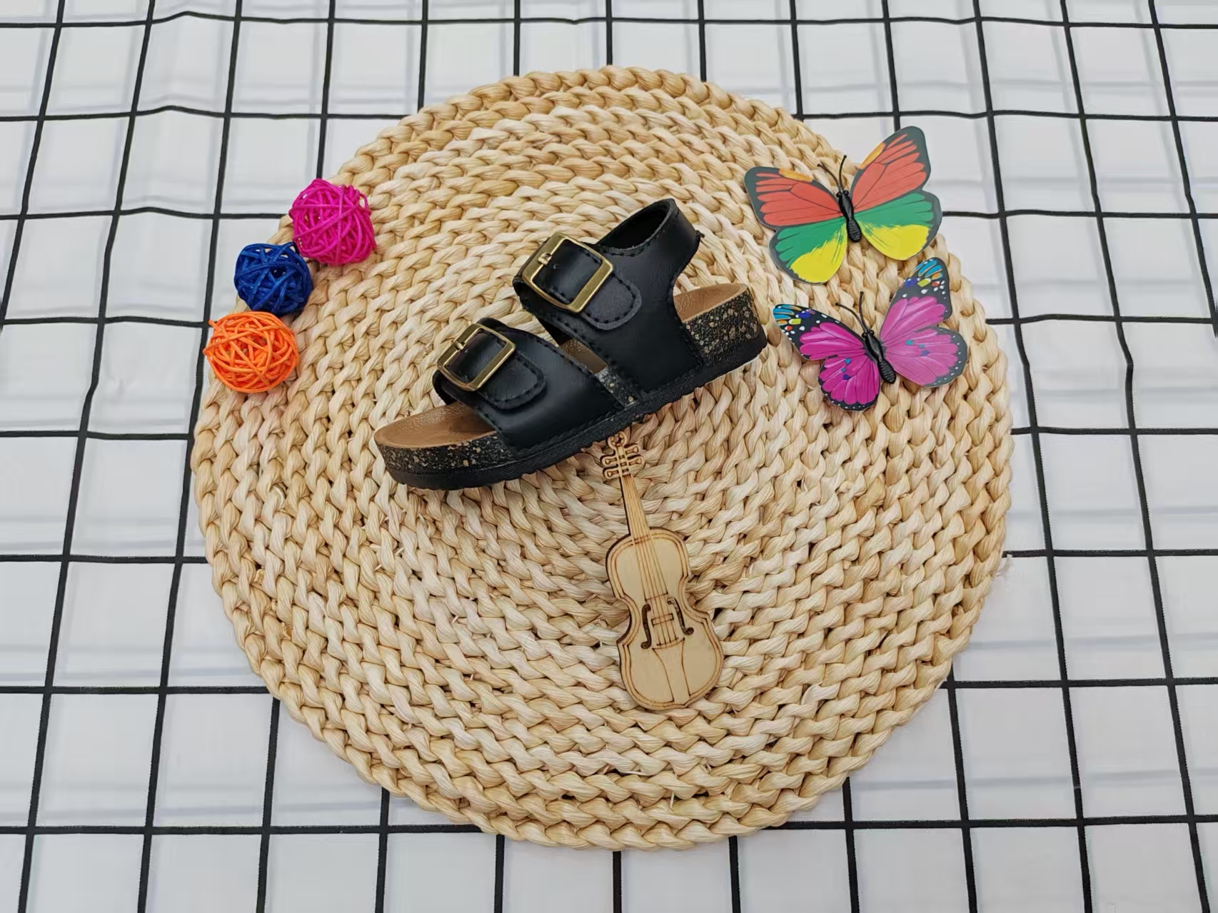 Children's leather Burken sandals 2025 Summer new style Boys' open-toe sandals Specification drawing