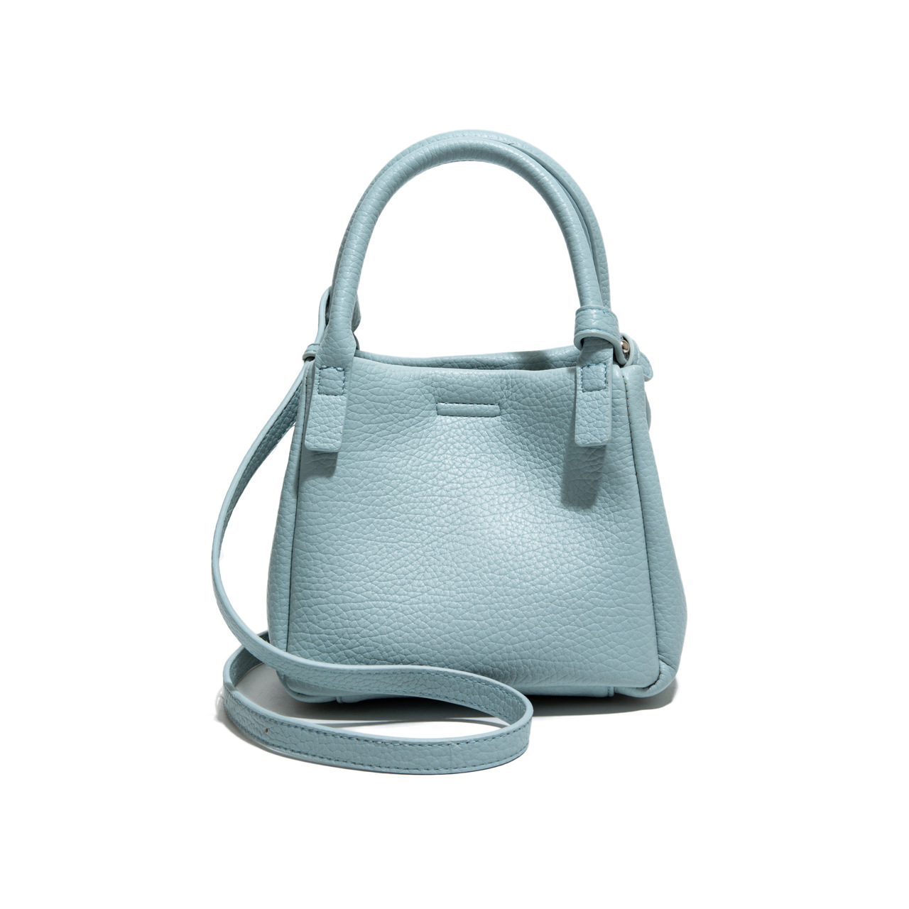 Fashionable, high-end, simple hand-held vegetable basket bag, lychee pattern bucket bag, versatile women's single-shoulder crossbody bag Item Picture