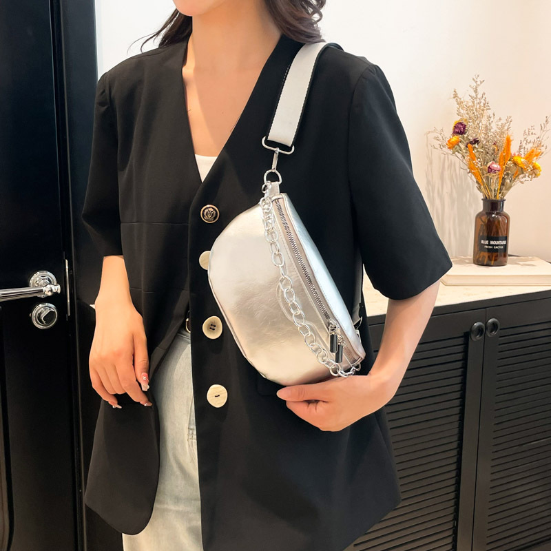 Fashionable saddle bag for women, 2025 new style, high-end glossy chain bag, simple and versatile single-shoulder crossbody bag Specification drawing
