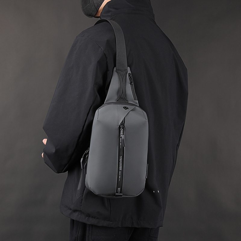 WEPOWER's new men's USB chest bag, a trendy large-capacity hand-held shoulder bag, and a fashionable and simple business crossbody bag details Picture