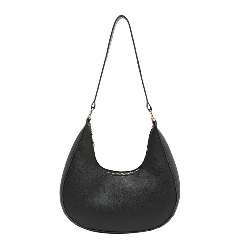 French niche design women's bag, versatile solid color 2024 new trendy crescent bag, high-end single-shoulder armpit bag Item Picture