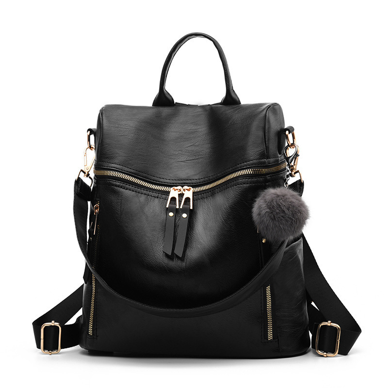 Wholesale of new soft leather best-selling backpacks, women's PU leather waterproof multi-functional backpacks, cross-border export one-piece consignment full figure