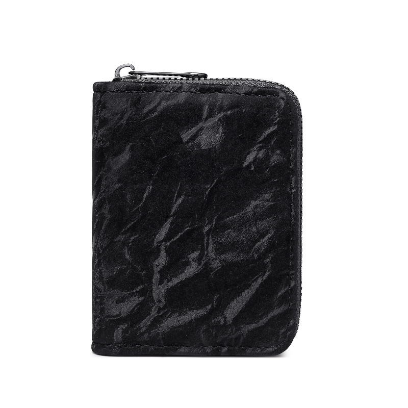 Anti-demagnetization, anti-theft, multi-functional card case, large-capacity accordion water corrugated card holder, trendy and simple zipper clutch Item Picture