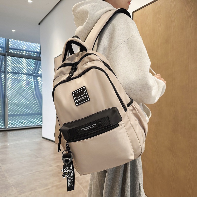 New Japanese-style ins workwear style trendy college student couple backpack, large-capacity versatile backpack for junior and senior high school students details Picture