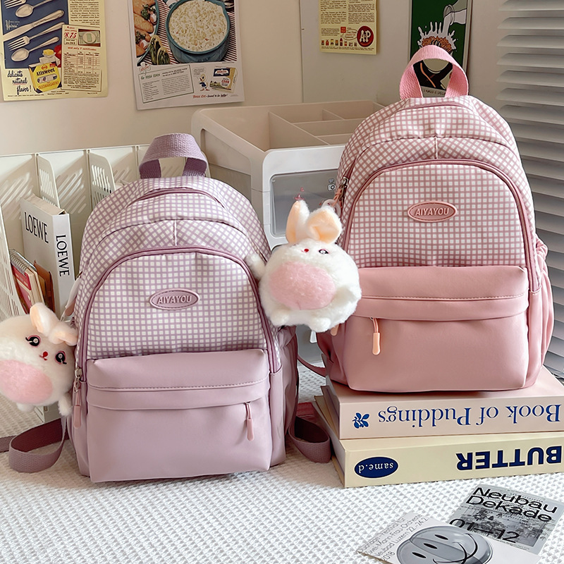 Cross-border soft and cute girl backpack, spring outing travel bag for primary and secondary school students, high appearance level, casual and fashionable schoolbag details Picture