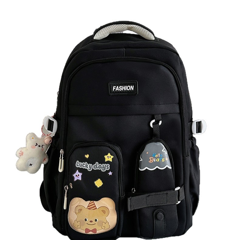 Wholesale of new high-appearancelevel large-capacity backpacks for girls in junior and senior high school college style, versatile travel backpacks Item Picture