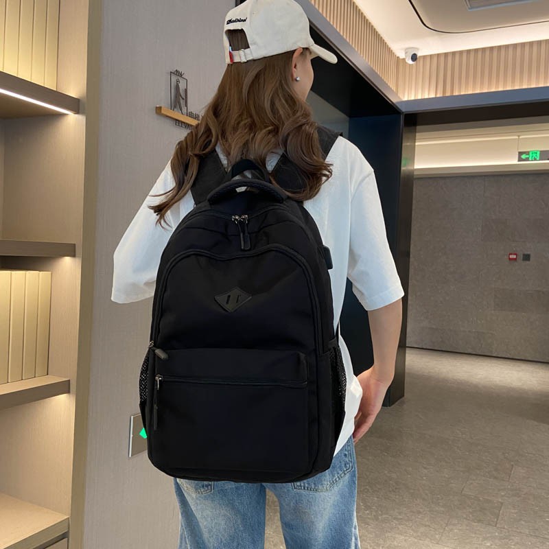 Trendy backpack, durable, simple and large-capacity backpack, junior high school computer bag, and casual schoolbag for college students Specification drawing