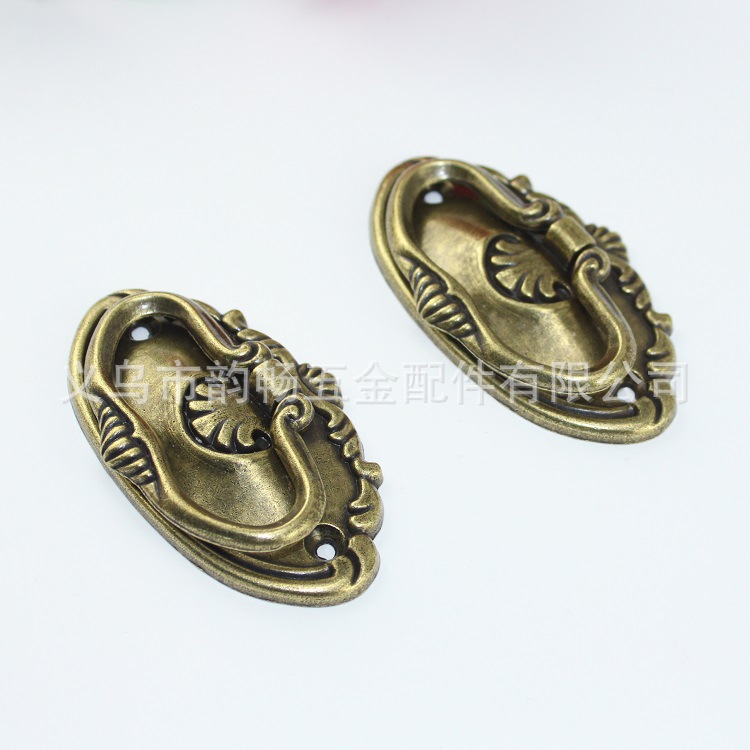 78*43MM alloy panel drawer handle, home decoration and furniture drawer, retro handle, European country style handle Item Picture