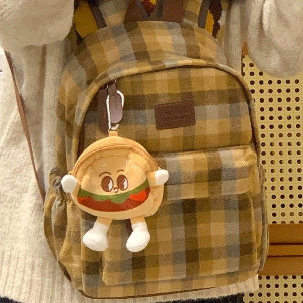 The new autumn and winter fashion check pattern large-capacity backpack is cute and versatile for student girls. It's a backpack for students to go to class details Picture
