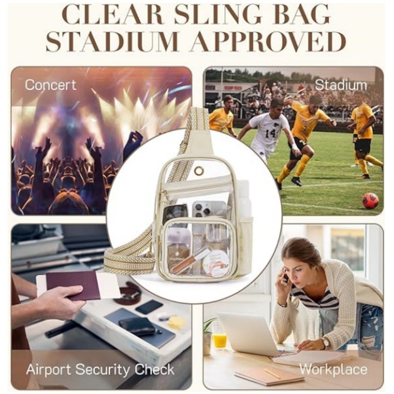 Cross-border in-stock PVC chest bags, single-shoulder bags, waist bags, crossbody bags, wallets, patterned shoulder straps, front side mesh bags Application Scenario