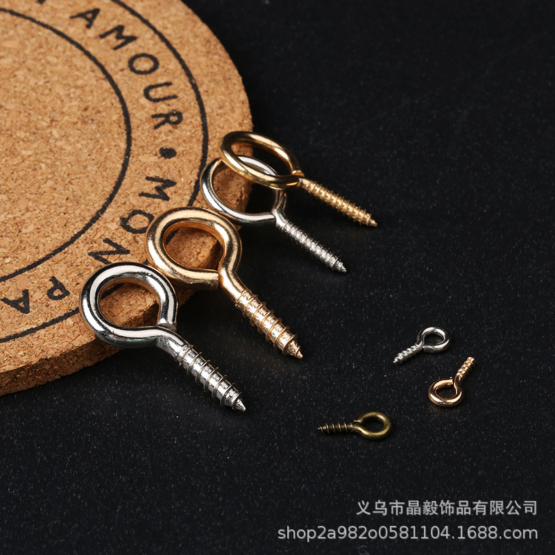 Wholesale of semi-hole hanging nails with sheep's eye, screw buckle, hanging ring, pendant, pin, sheep's horn, buckle, metal figurine, diy and self-made Application Scenario