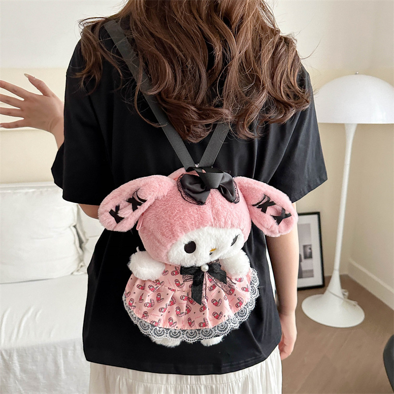 New Katon Japanese-style Kuromi plush backpack, girlish plush doll, cute Melody plush doll claw machine Specification drawing