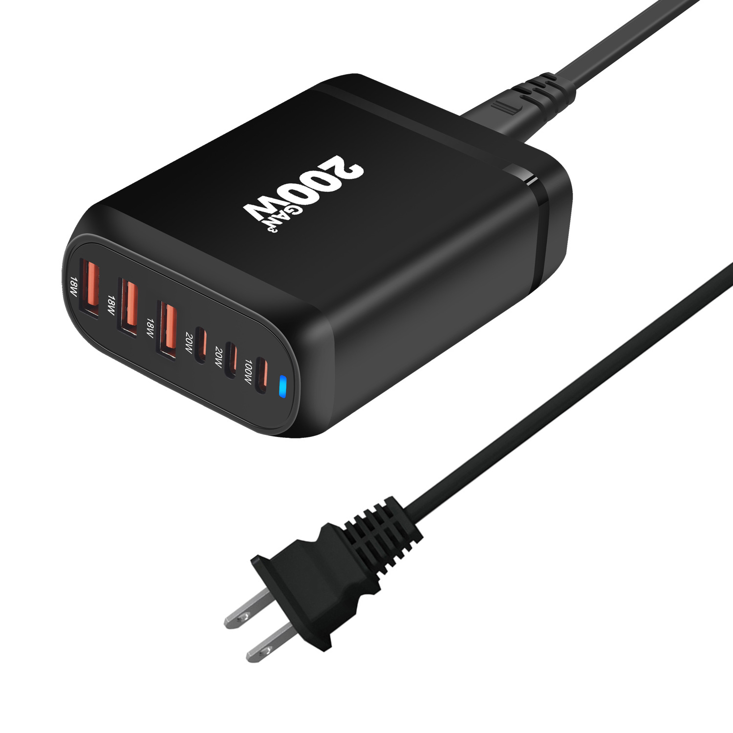 200W gallium nitride PD charger, 120W multi-functional 3A3C desktop charger, 160W multi-port 4C2A adapter Application Scenario