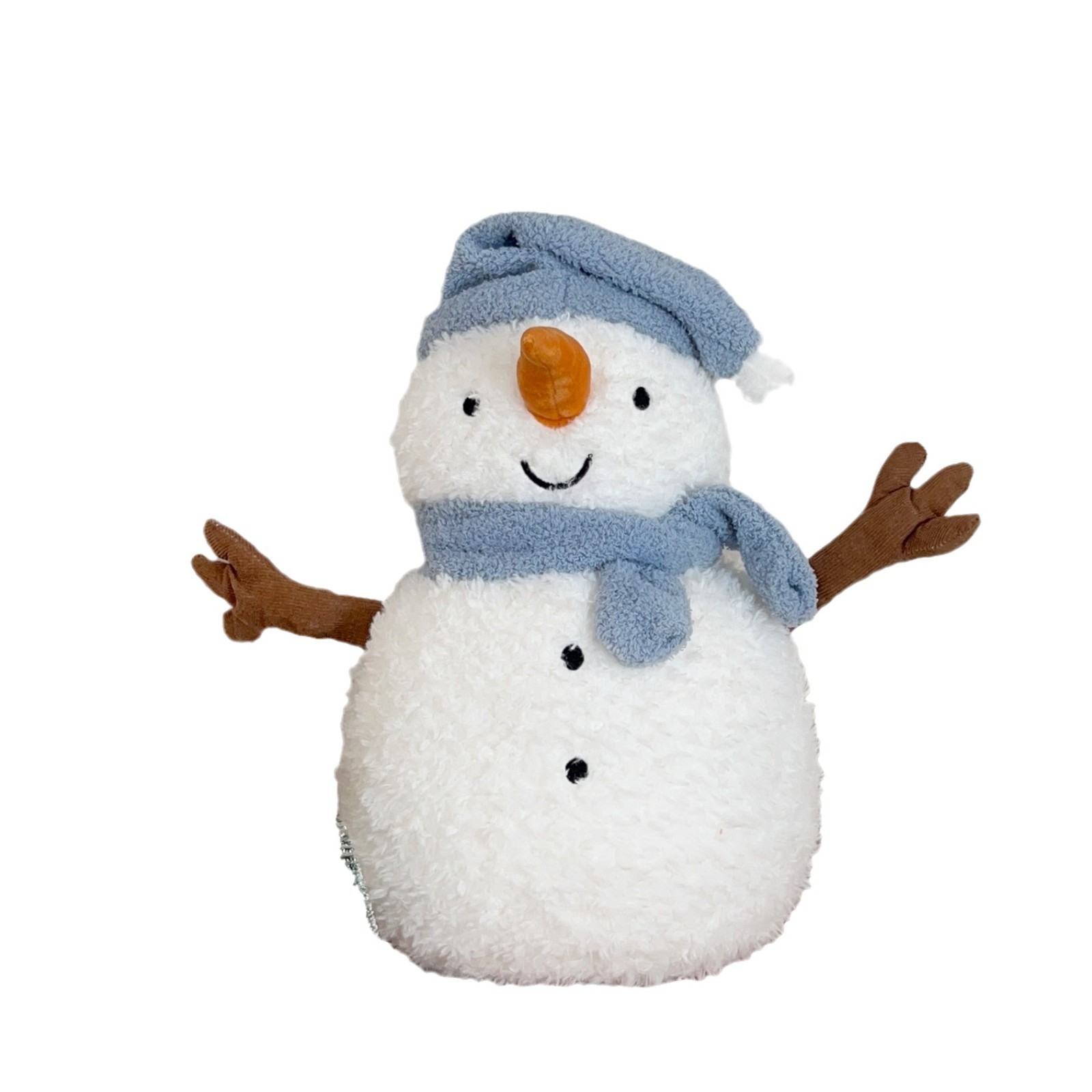 Winter blue hat snowman doll hot water bag, cute cartoon warm, rechargeable explosion-proof plush new hand warmer Item Picture