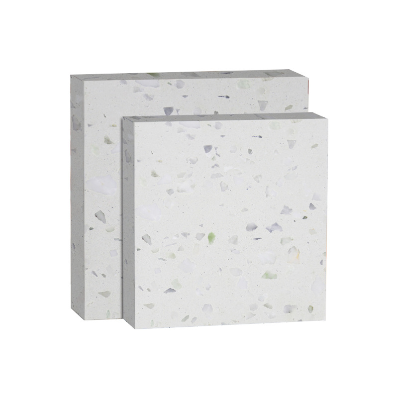 Matte white full-body prefabricated artificial terrazzo square shopping mall popular retro countertop, hotel manufacturer wholesale Item Picture