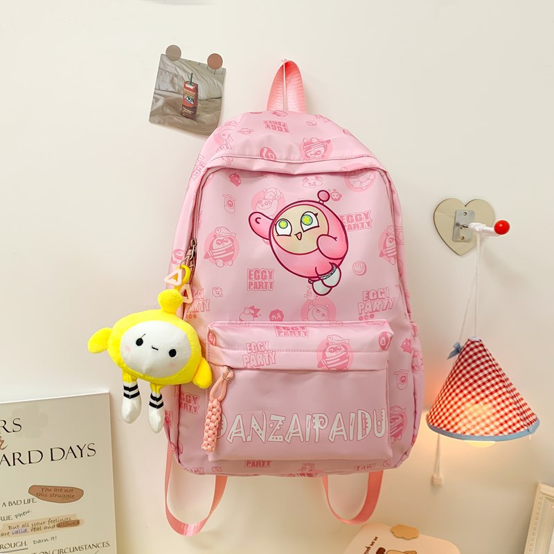New style schoolbag for girls, campus cartoon printed backpack, cute Korean-style backpack for primary, junior high and senior high school students details Picture