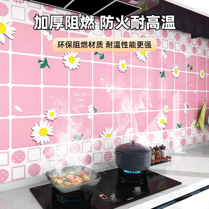 Kitchen oil-proof stickers, cabinets, high-temperature resistant wall stickers, fireproof, waterproof and moisture-proof tiles, countertops, self-adhesive stoves, range hoods Application Scenario