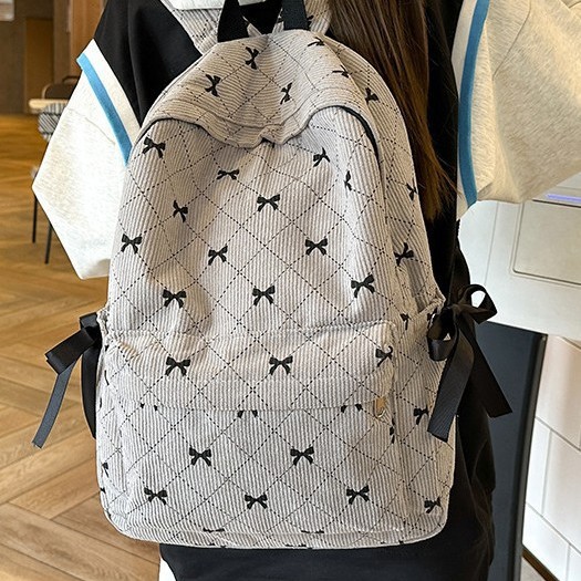A new and versatile large-capacity student backpack with a fresh bow bow for autumn and winter Specification drawing