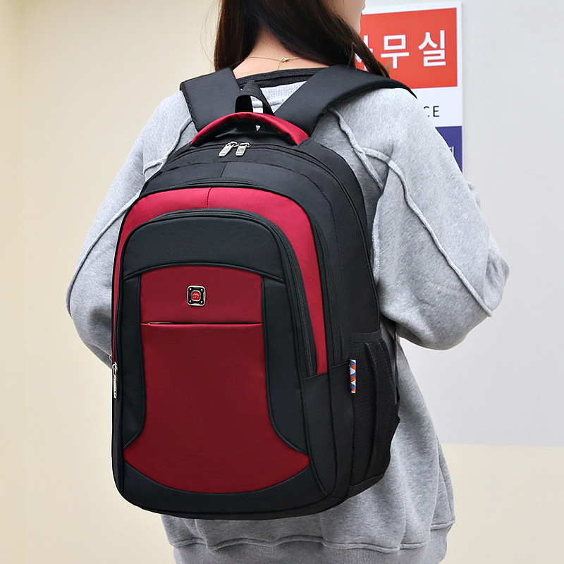 Business computer bag, high school and junior high school students, large-capacity solid color simple backpack, fashionable and trendy backpack for girls, men Application Scenario