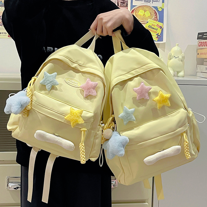 New cross-border girls' simple and casual large-capacity backpack, ins style lightweight schoolbag for primary and junior high school students Specification drawing
