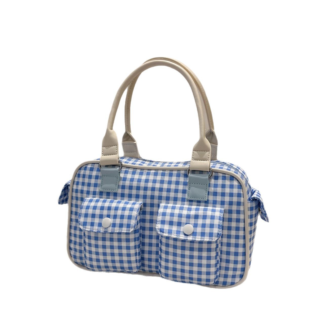Fashionable checkered bag with large capacity, Japanese-style cute checkered handbag, girlish picnic bag, new style bag Item Picture