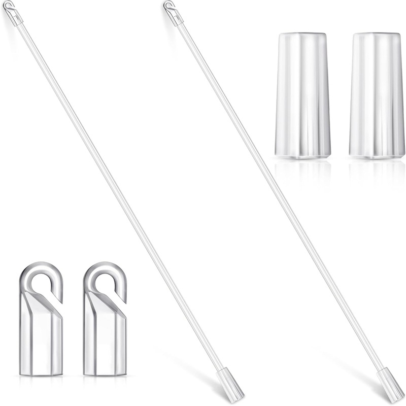 Curtain accessories: 43CM Venetian blind transparent rotating rods, 2-piece / 4-piece / 6-piece / 8-piece / 10-piece set curtain pull rods Item Picture