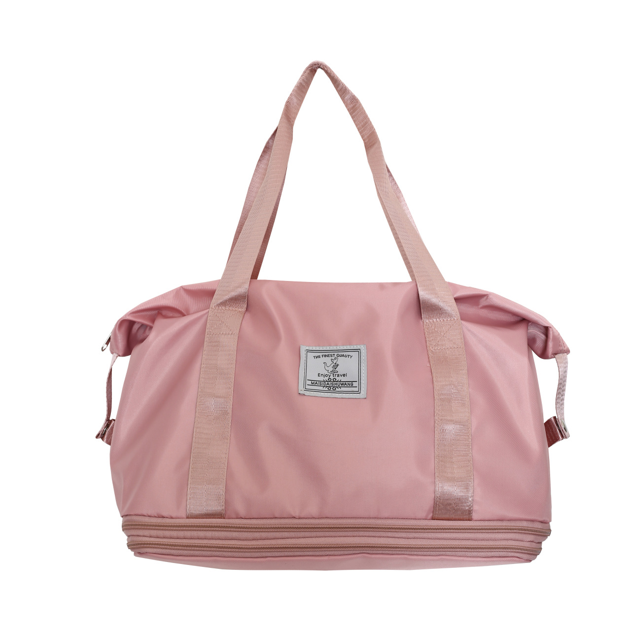 Wholesale double-layer extended fitness bags, dry-wet separated large-capacity travel bags, lightweight student luggage bags with LOGO printing Item Picture