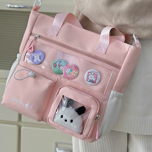 Cute student storage bag, new large-capacity, new fashionable pain bag, versatile, daily school-style tutorial bag, hand-carry Application Scenario