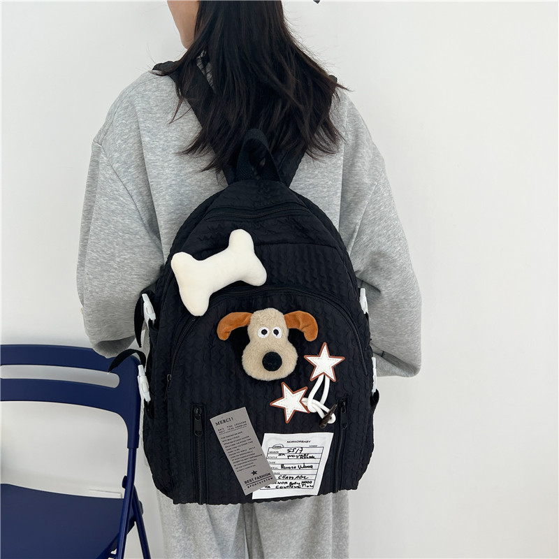New cross-border schoolbag, niche pleated star cute backpack, Japanese-style sweet girl backpack, large-capacity travel backpack full figure