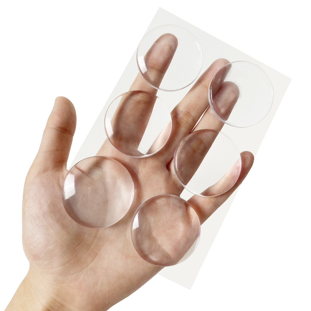Transparent silicone anti-collision stickers, door silent cushioning, home bedroom door handle pads, door stickers, household daily-use soft rubber wholesale Item Picture